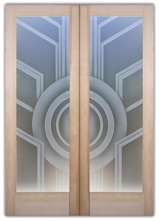 Interior Door with sandblast Frosted Glass Design Art Glass Featuring Sandblast Etched Glass by Sans Soucie