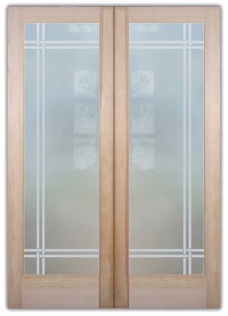 Interior Door with sandblast Frosted Glass Design Art Glass Featuring Sandblast Etched Glass by Sans Soucie