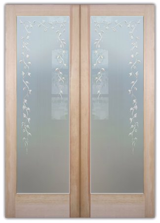 Interior Door with sandblast Frosted Glass Design Art Glass Featuring Sandblast Etched Glass by Sans Soucie