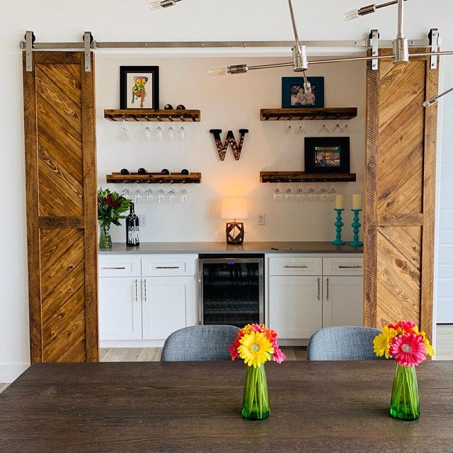 Wood Pantry Doors Sliding Barn Doors Rustic Modern Farmhouse Style 