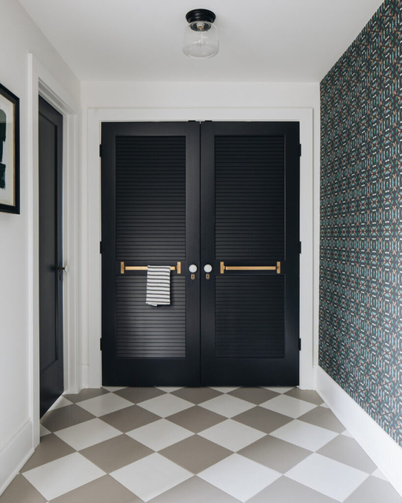 modern sleek louver doors black paint with gold hardware interior door pairs double doors