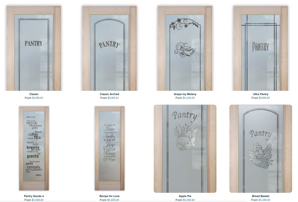 pantry doors with frosted glass designs by sans soucie art glass shop