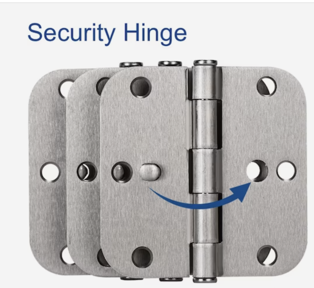 hinge example for installing a new pantry door security hinge