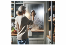 cleaning frosted glass pantry door