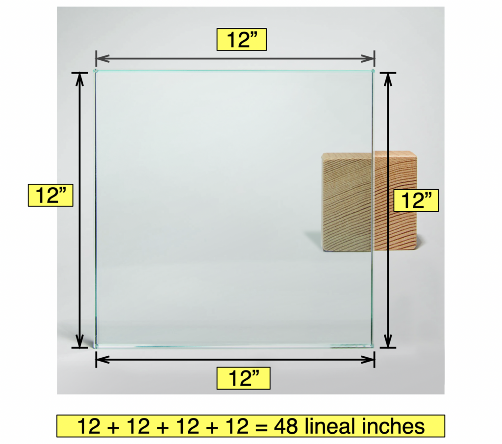 lineal inches glass square sans soucie art glass