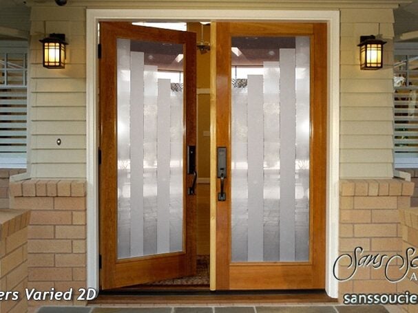 Towers Semi-Private 1D Misted Clear Glass Entry Doors Modern Style Front Glass Door Sans Soucie