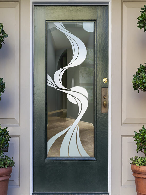Ribbon Reflection Moons Not Private 1D Positive Clear Glass Front Entry Door Sans Soucie