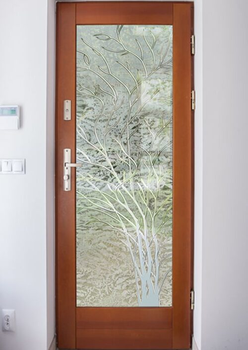 Wispy Tree Semi-Private - 3D Gluechip Glass Insert for Door Entry Door Interior Door Modern Decor Sans Soucie