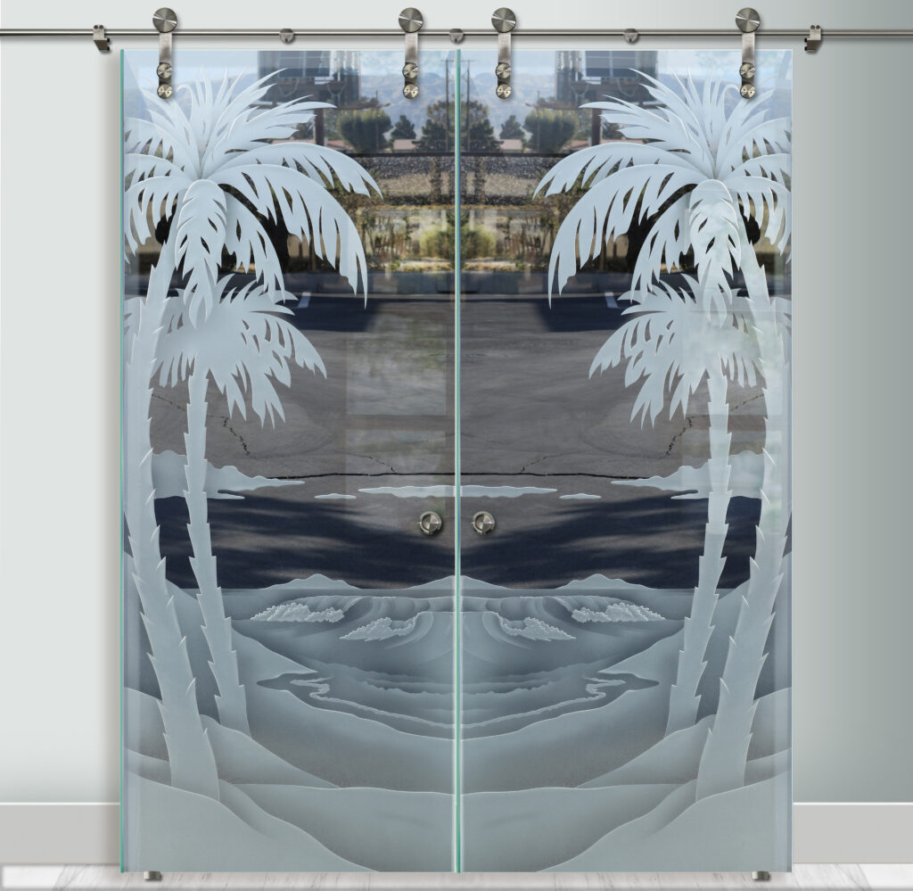 Palm Beach Double glass barn doors