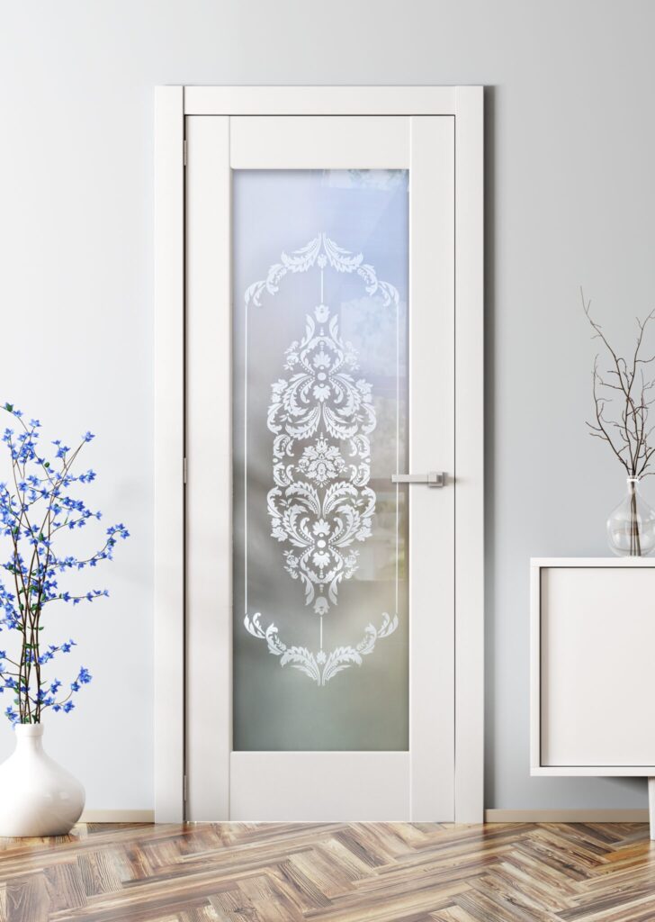 Damask Private 1D Private Frosted Glass Pantry Door Vintage Decor Sans Soucie Art Glass