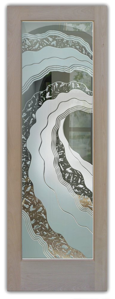 Metacurl Interior Prehung Door or Interior Slab Door Alder Clear Glass Effect  Not Private 3D Clear Glass Finish Oceanic Beach Decor Style Sans Soucie