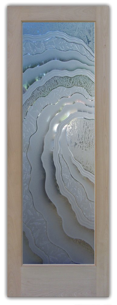 Metacurl Interior Prehung Door or Interior Slab Door Alder Clear Book Door Glass Effect Semi-Private 3D Enhanced Gluechip Glass Finish Oceanic Beach Decor Style Sans Soucie