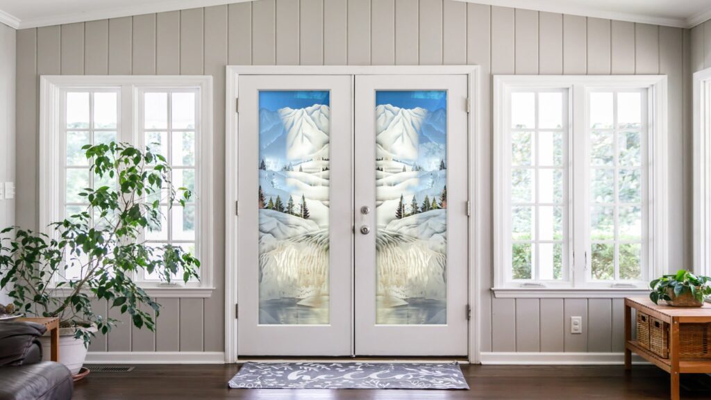 Pine Falls Pantry Door Semi-Private 3D Enhanced Clear Glass Finish Sans Soucie