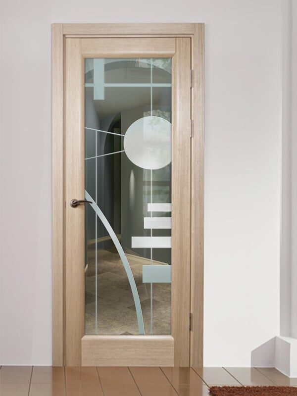 Interval Interior Prehung Door or Interior Slab Door
Not Private 3D Clear Glass Finish Modern Geometric Decor Frosted Glass Interior Doors Sans Soucie 