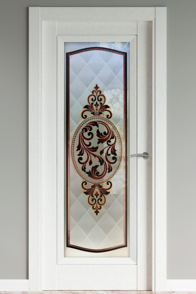 Glass Pantry Doors Frosted Glass Pantry Door Royal Filigree Private 3D Enhanced Painted Frosted Glass Traditional Vintage Decor Sans Soucie