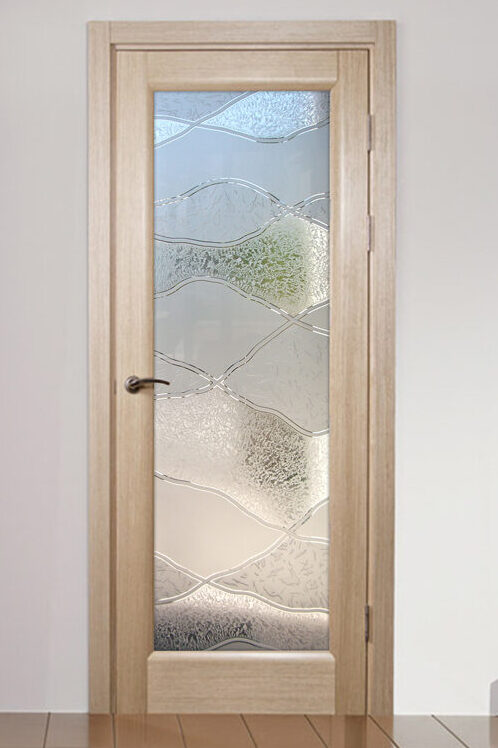 Abstract Hills Pantry Door
Semi-Private 3D Enhanced GC Clear Glass Finish Glass Pantry Doors Sans Soucie 