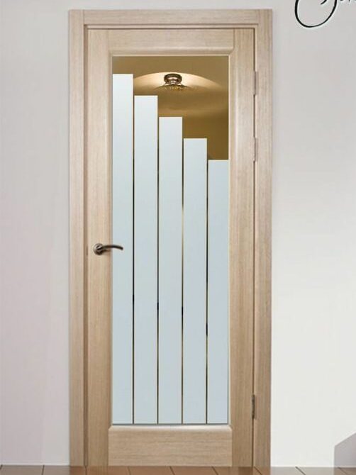 Towers Not Private 3D Clear Glass Finish Pantry Door Modern Design Geometric Interior Door Sans Soucie