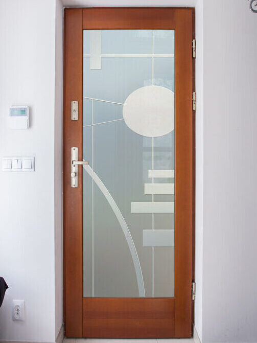 Interval Private 3D Frosted Glass Finish Pantry Door Mid-Century Modern Pantry Doors
