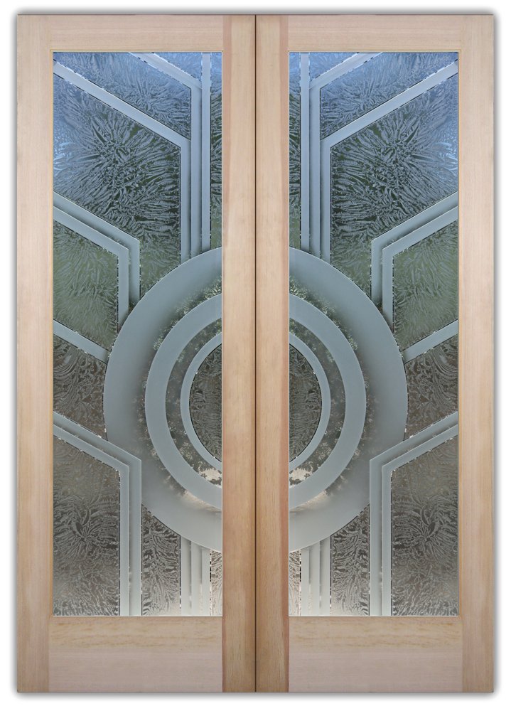 Sun Odyssey II Semi-Private 3D Enhanced Gluechip Glass Finish Interior Glass Doors Modern Decor Sans Soucie