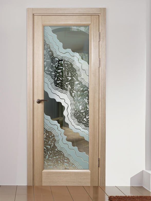 Metamorphosis Peak Semi-Private - 3D Solid Clear Glass Finish Interior Frosted Glass Doors Modern Decor Sans Soucie
