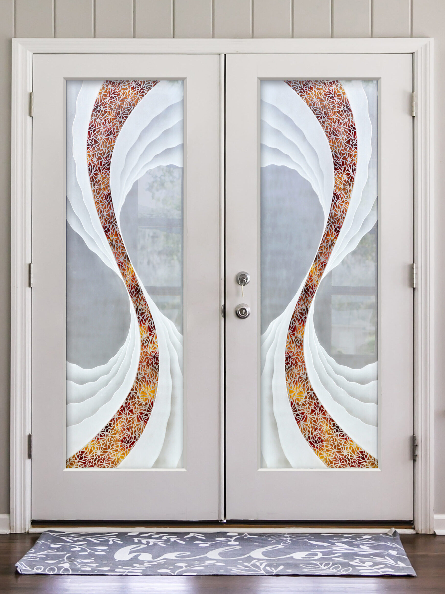 Cyclone Private 3D Enhanced Painted Private Frosted Glass Finish Frosted Interior Glass Doors Modern Decor Sans Soucie