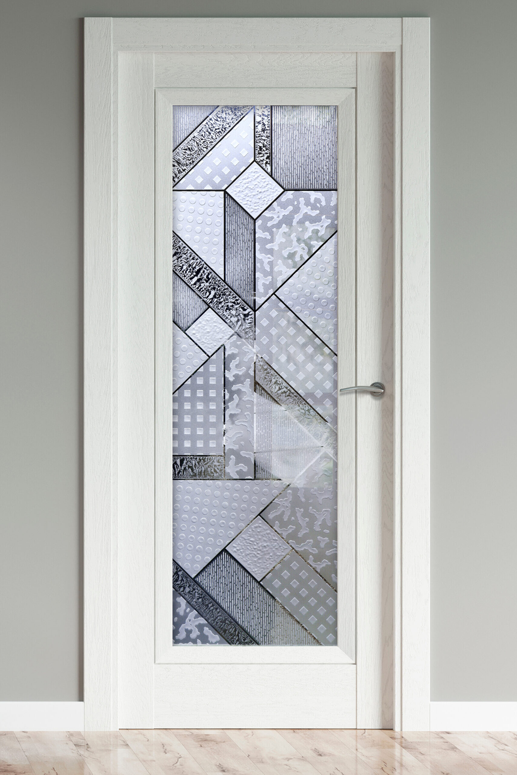 Matrix Semi-Private 3D Enhanced Gluechip Negative Frosted Glass Pantry Door Interior Glass Doors Sans Soucie