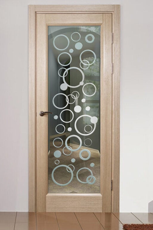 Circularity Semi-Private 3D Solid Clear Glass Finish Interior Frosted Glass Doors Modern Decor Sans Soucie 