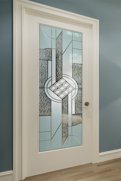 Matrix Chardonnay Semi-Private 3D Solid Interior Frosted Glass Doors Modern Decor Sans Soucie