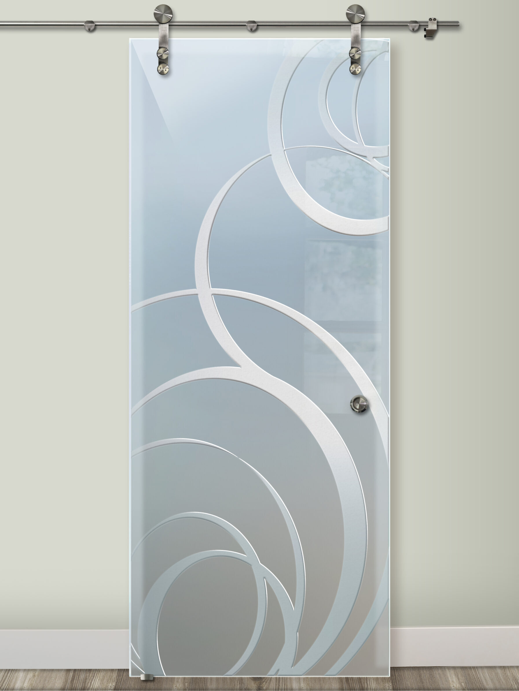 Motion Private Interior Frosted Glass Sliding Barn Door Modern Decor Sans Soucie