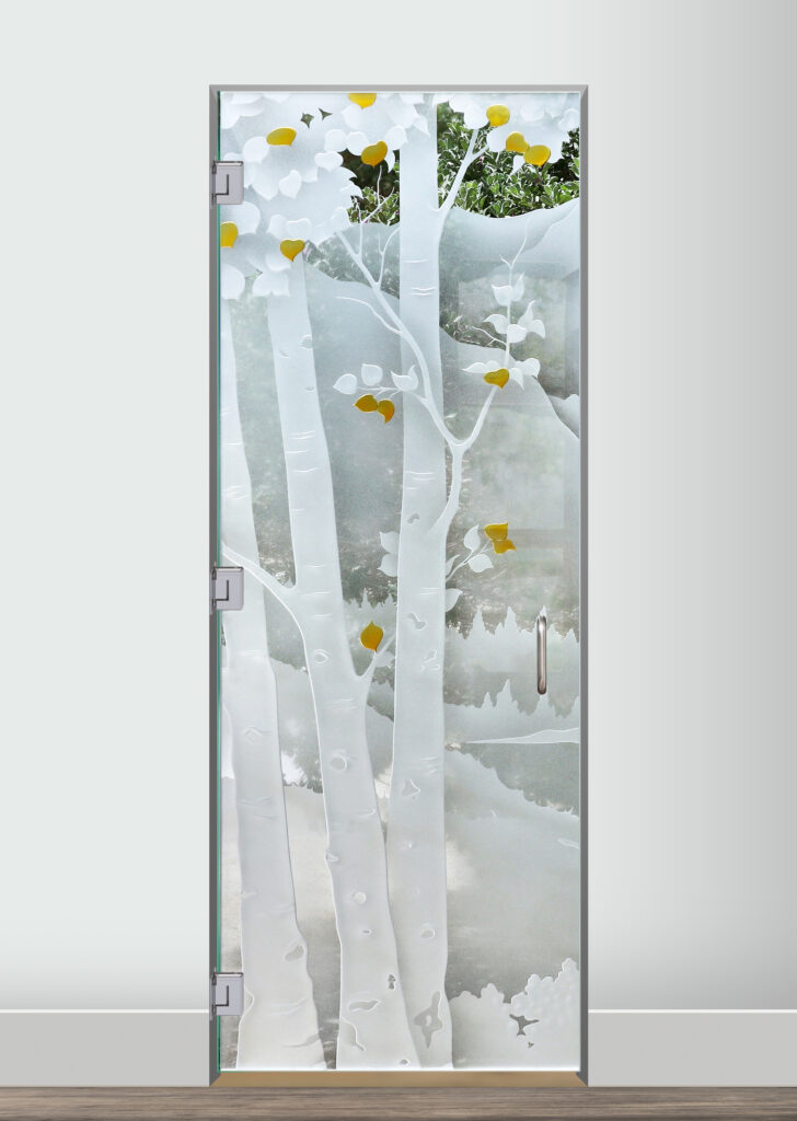 Glass Shower Door Replacement Idea Birch in the Rockies 3D Carved Shaded and Painted Shower Door Glass Design Sans Soucie Art Glass