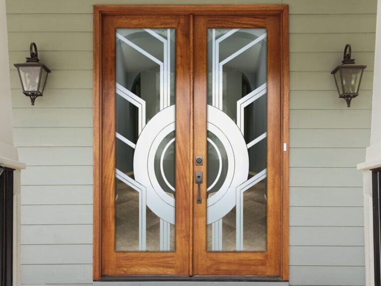 Sun Odyssey II Semi-Private 1D Glass Effect Clear Glass Finish Glass Front Doors Modern Decor Sans Soucie  