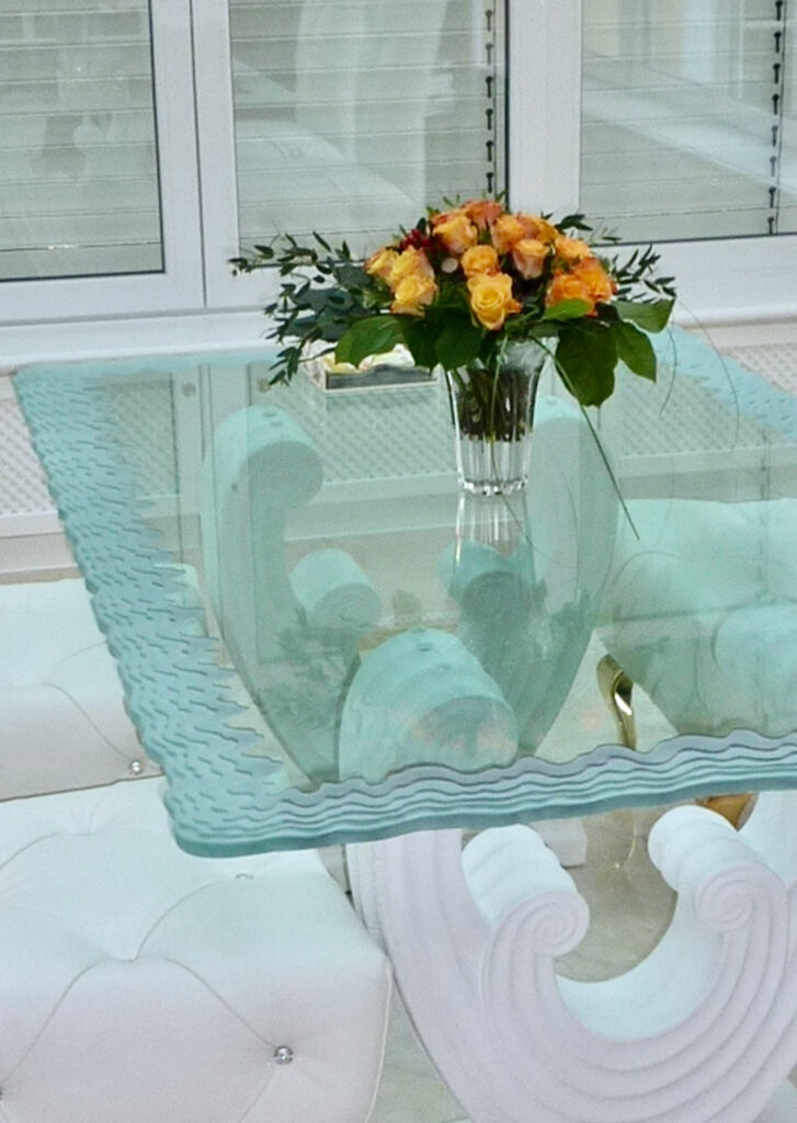 glass dining table custom