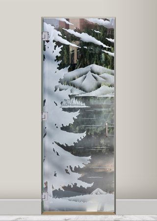 Shower Door with sandblast Frosted Glass Design Art Glass Featuring Sandblast Etched Glass by Sans Soucie