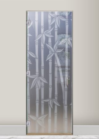 Interior Glass Door with Frosted Glass Asian Modern Bamboo Design by Sans Soucie