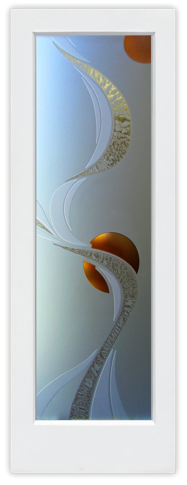 frosted glass interior door for eclectic decor style ribbon reflection moons