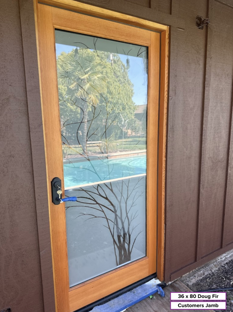 Bestselling etched and carved glass door by Sans Soucie Art Glass Studios Inc.
