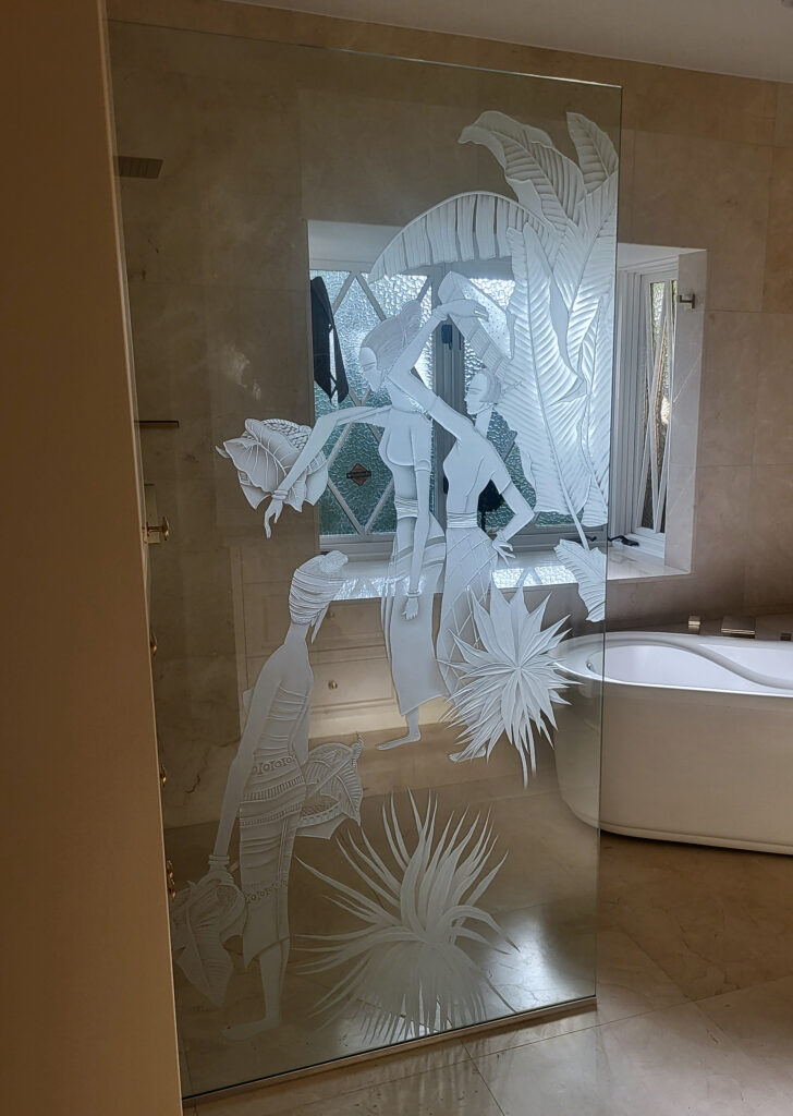 Residential frosted glass wall panel