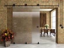 home office glass barn door