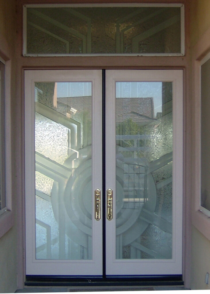 modern front doors with frosted glass by Sans Soucie