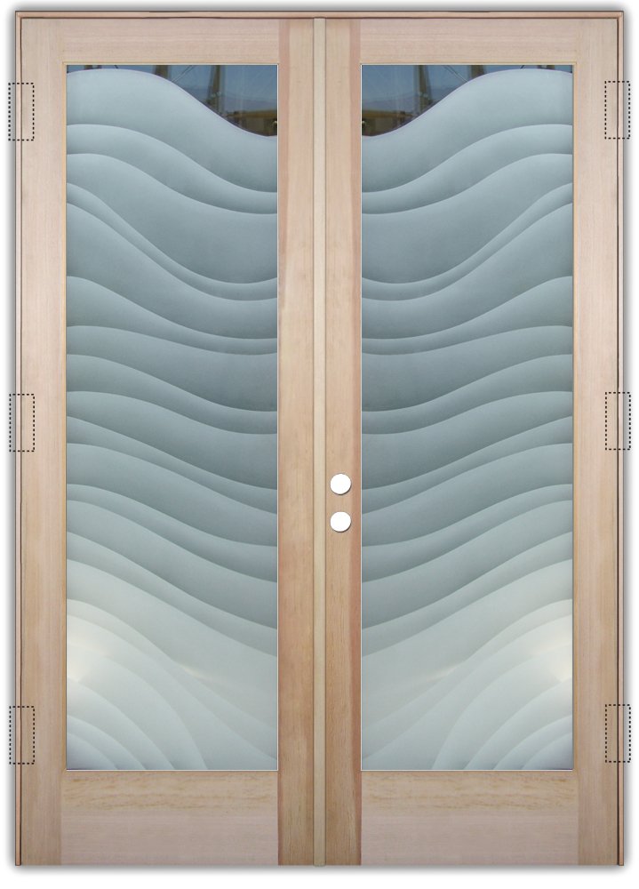frosted glass interior door dreamy waves