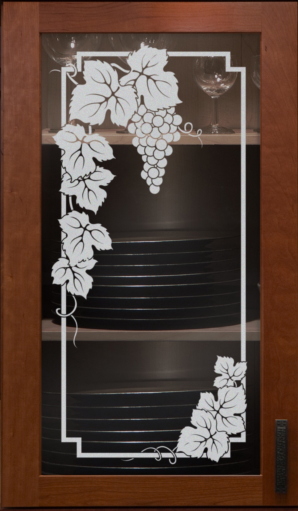 frosted glass cabinet insert