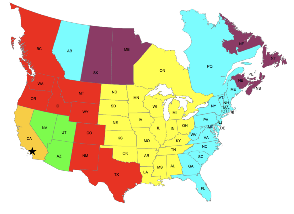 transit time map freight delivery