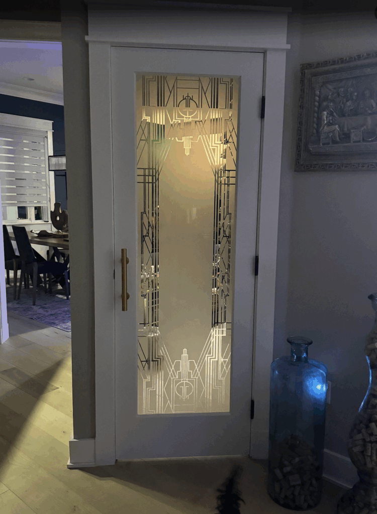 Frosted glass door idea for translucent glass interior doors.