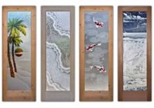 coastal-designs-Custom Pantry Doors with Frosted Glass-by-Sans-Soucie-Art-Glass