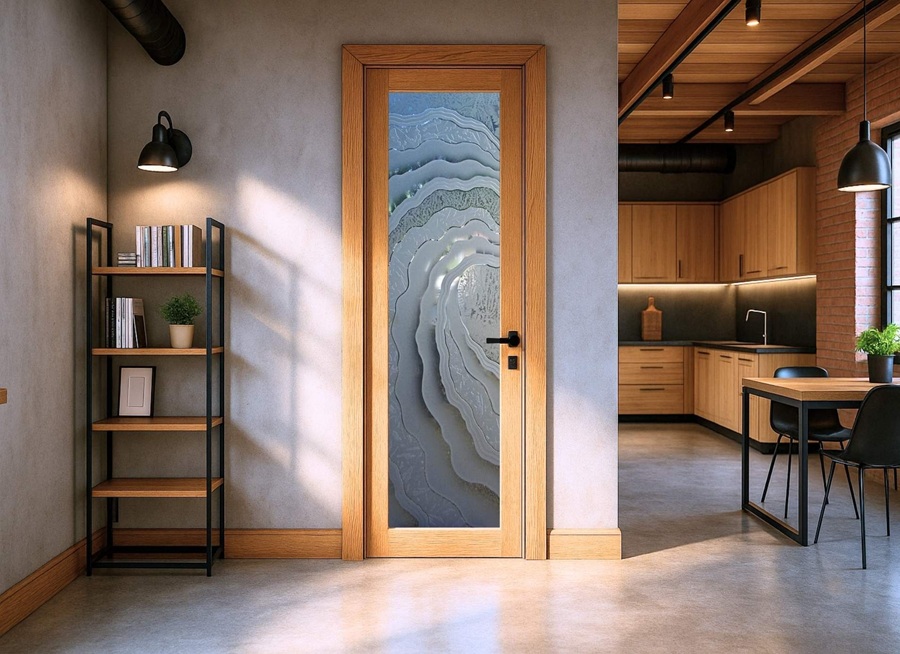 Handcrafted-Frosted-Glass-Door-by-Sans-Soucie-Art-Glass-Metacurl-Semi-Private-3D-Carved-Shaded-Gluechip-SETTING-benefits of a frosted door