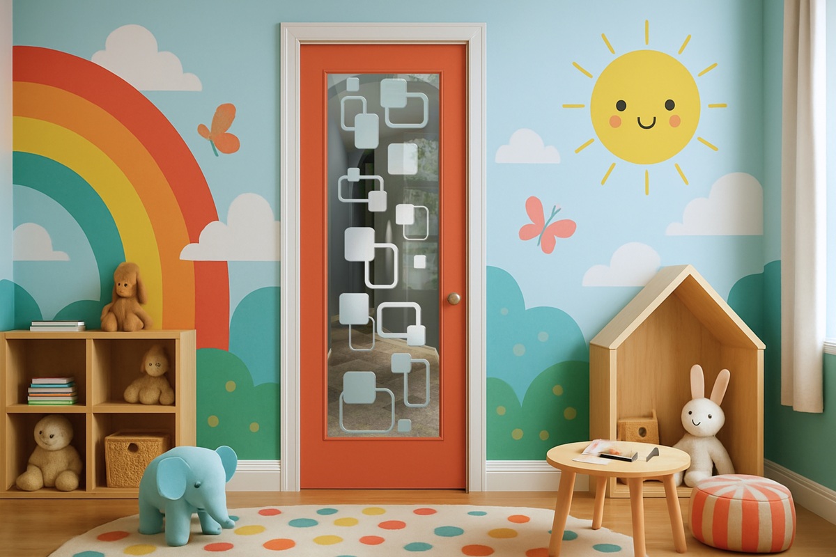 Rhombus-Private-Semi-Private-3D-Flat-Carved-Frosted-Glass-Interior-Door-Play-Room-Setting-Sans-Soucie-Art-Glass
