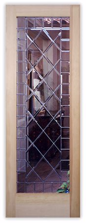 Front Door with Frosted Glass Traditional Beveled Squares Bordered Design by Sans Soucie
