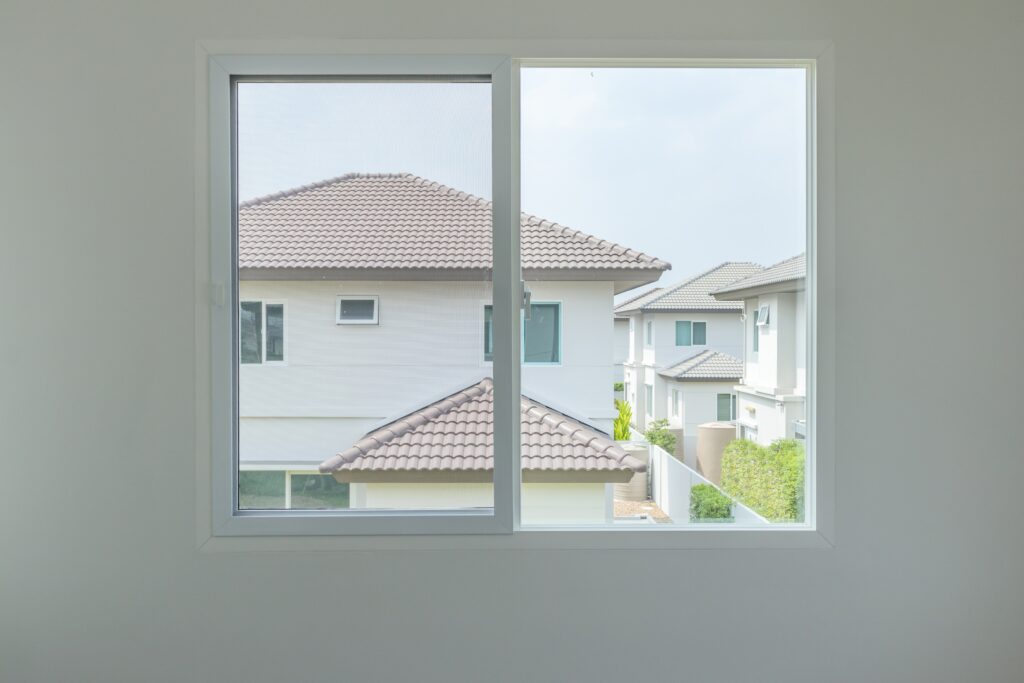 Slider window with two horizontal sashes.