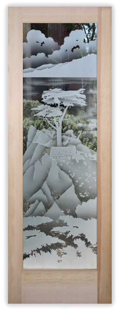 Decorative glass front door Lone Cypress 3DE Semi-Private