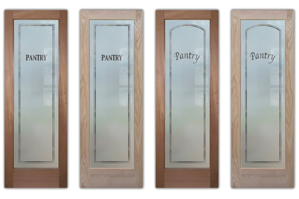 Variety of Classic frosted pantry door designs for modern and traditional kitchens. A collage of classic pantry door looks that never go out of style.